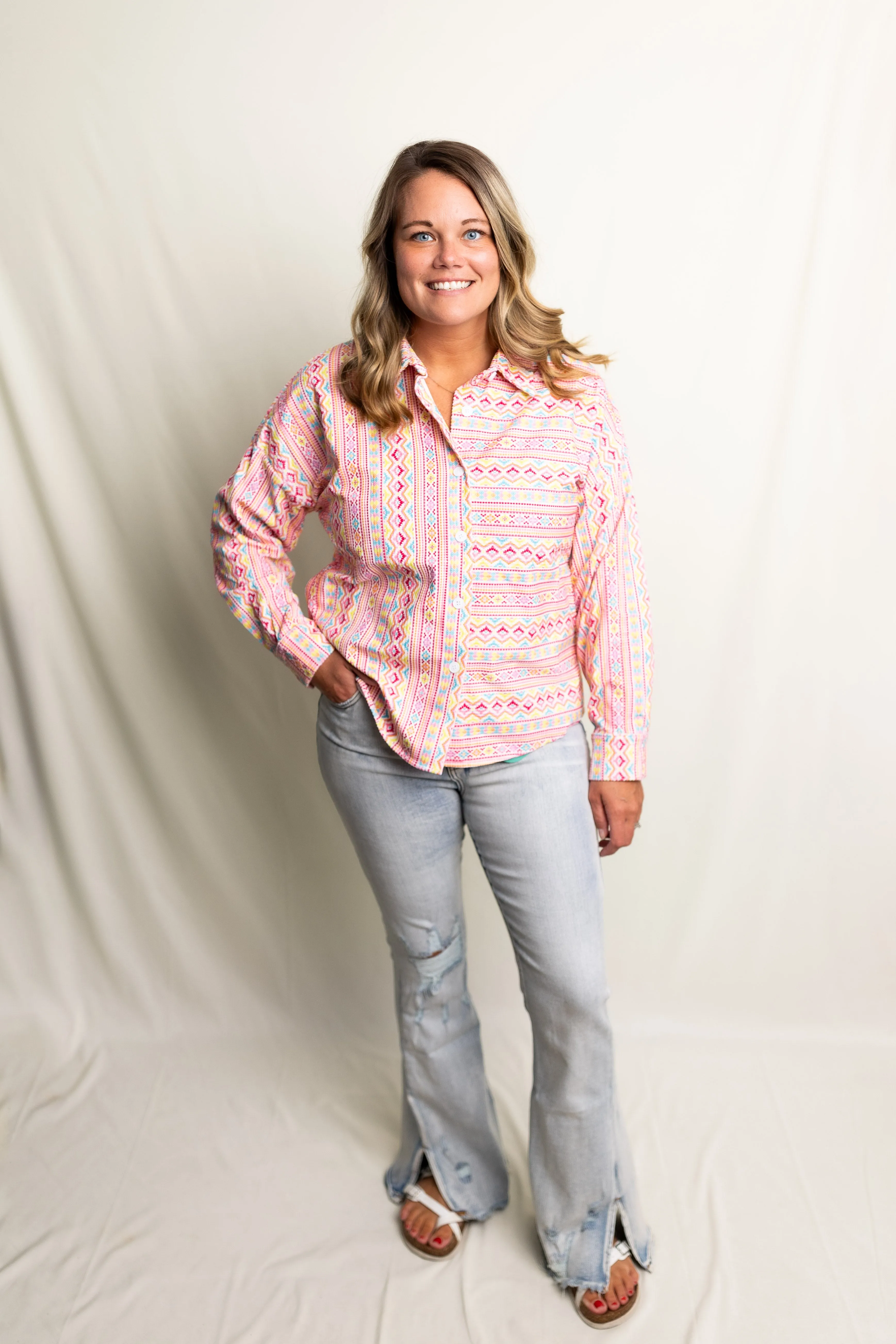 Blakeley Light Wash Split Hem Flare Jeans