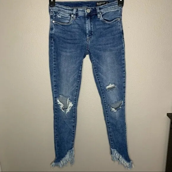 Blank NYC the stanton frayed hem cropped distressed jeans women’s size small 25