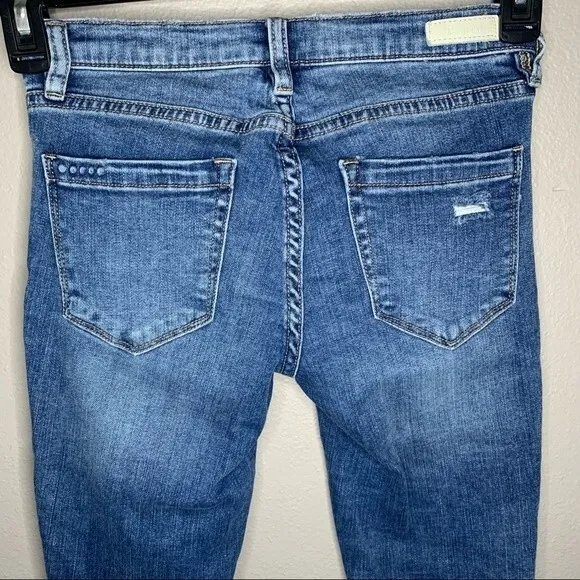 Blank NYC the stanton frayed hem cropped distressed jeans women’s size small 25