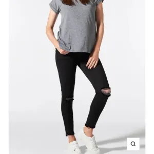 BLANQI Maternity Black Distressed Skinny Jeans with Belly Support Size 4