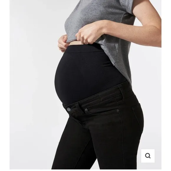 BLANQI Maternity Black Distressed Skinny Jeans with Belly Support Size 4