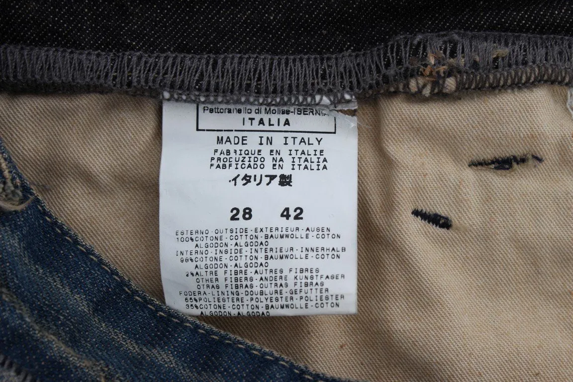 Blue Cotton Boyfriend Denim Jeans