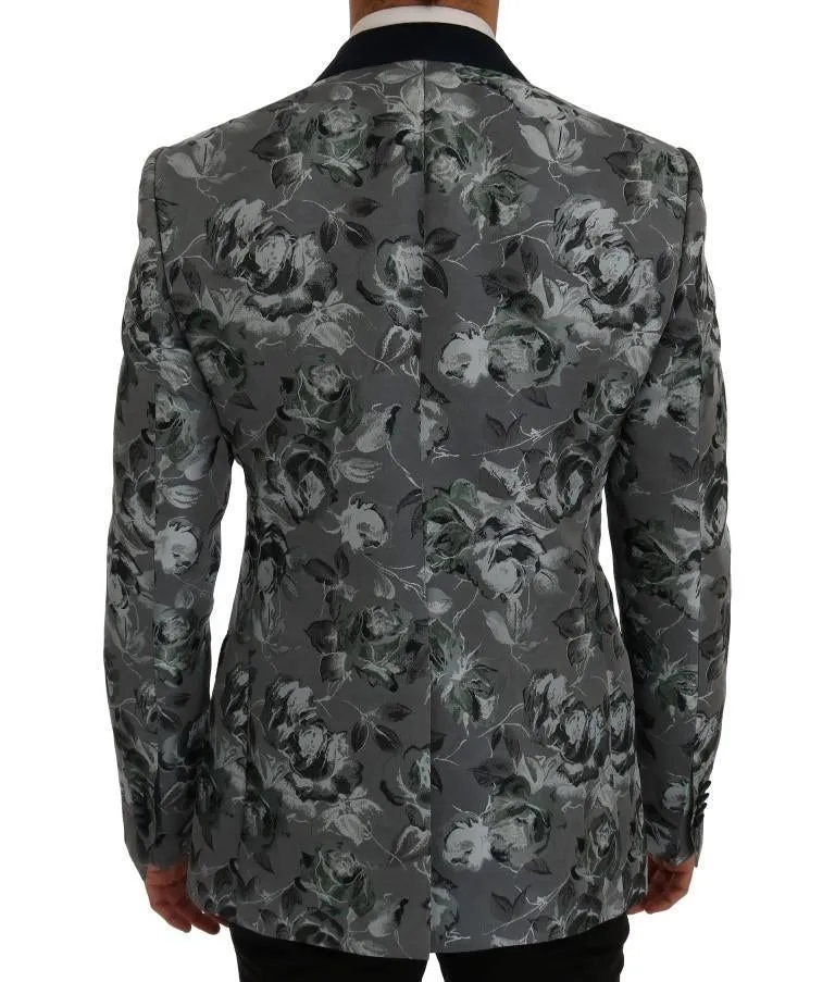 Blue Floral MARTINI Slim Fit Blazer Jacket