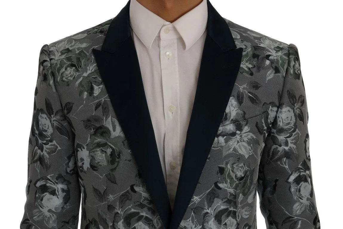 Blue Floral MARTINI Slim Fit Blazer Jacket