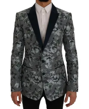 Blue Floral MARTINI Slim Fit Blazer Jacket
