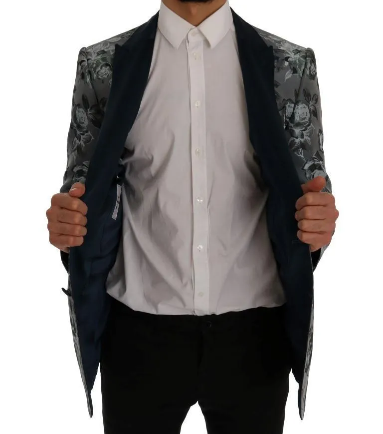 Blue Floral MARTINI Slim Fit Blazer Jacket