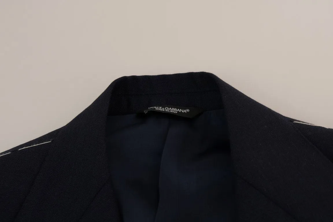 Blue Roses Embroidered Blazer