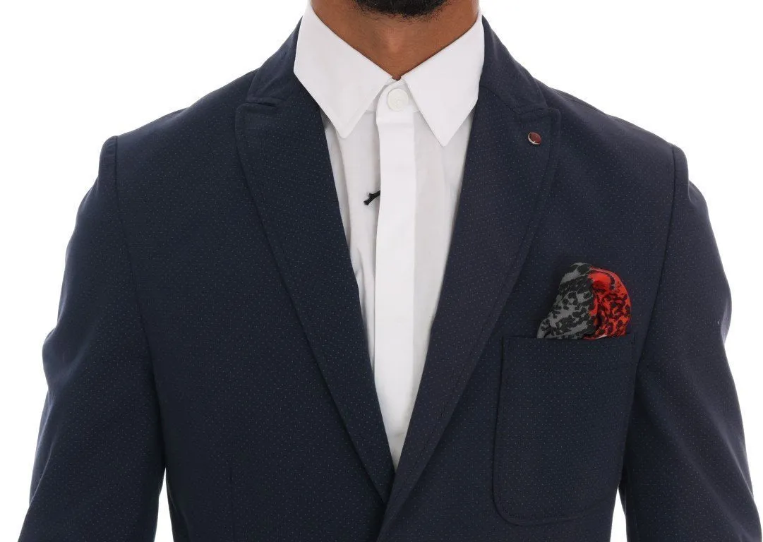 Blue Stretch Slim Fit Blazer Jacket