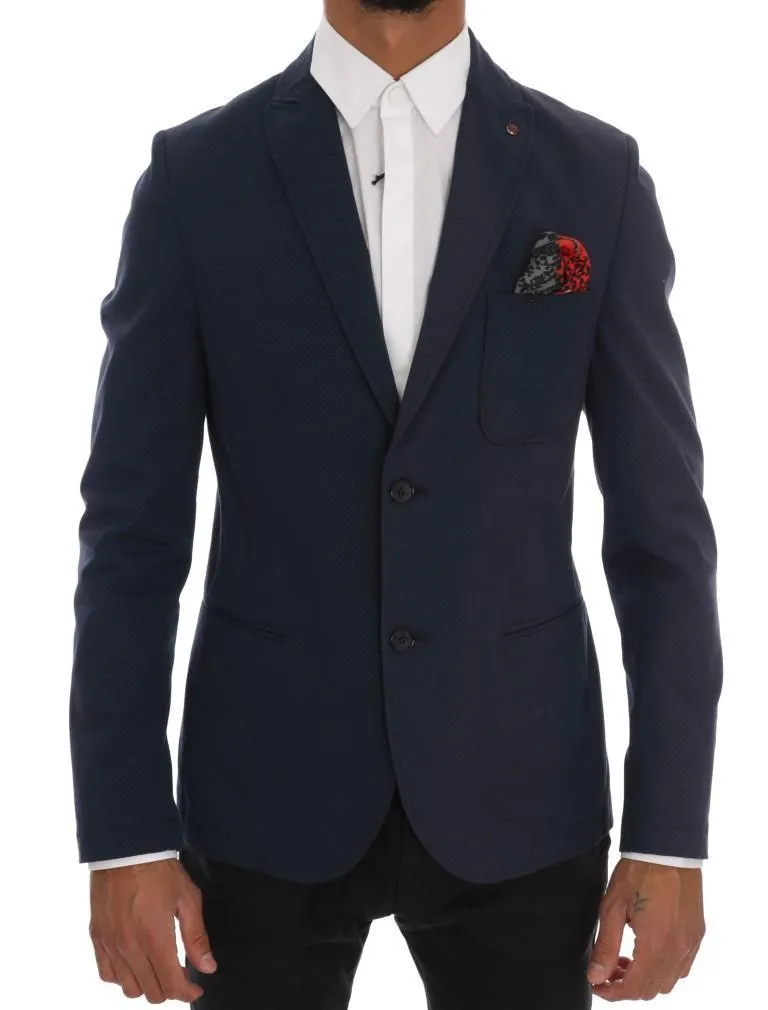 Blue Stretch Slim Fit Blazer Jacket