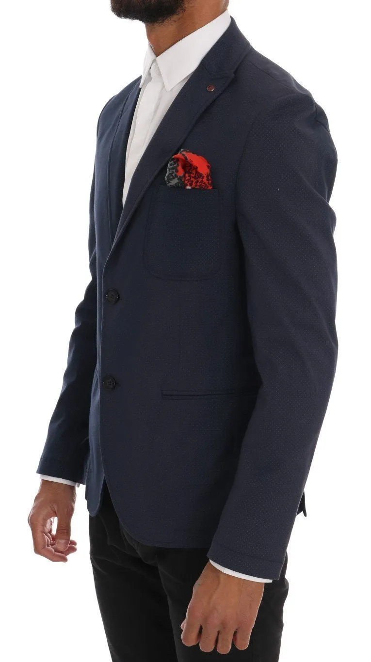 Blue Stretch Slim Fit Blazer Jacket