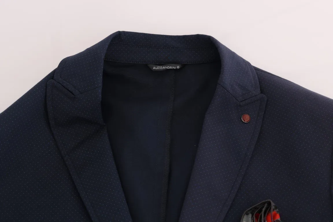 Blue Stretch Slim Fit Blazer Jacket