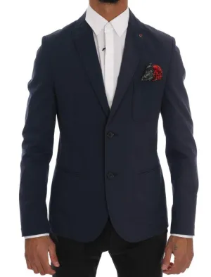 Blue Stretch Slim Fit Blazer Jacket