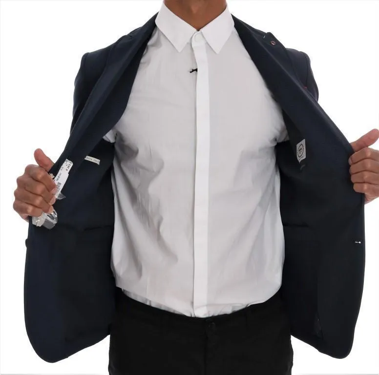 Blue Stretch Slim Fit Blazer Jacket