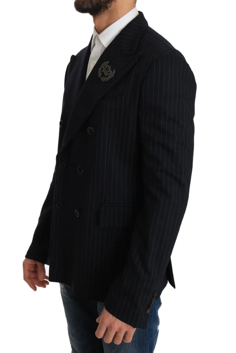 Blue Striped Royal Crown Blazer Jacket