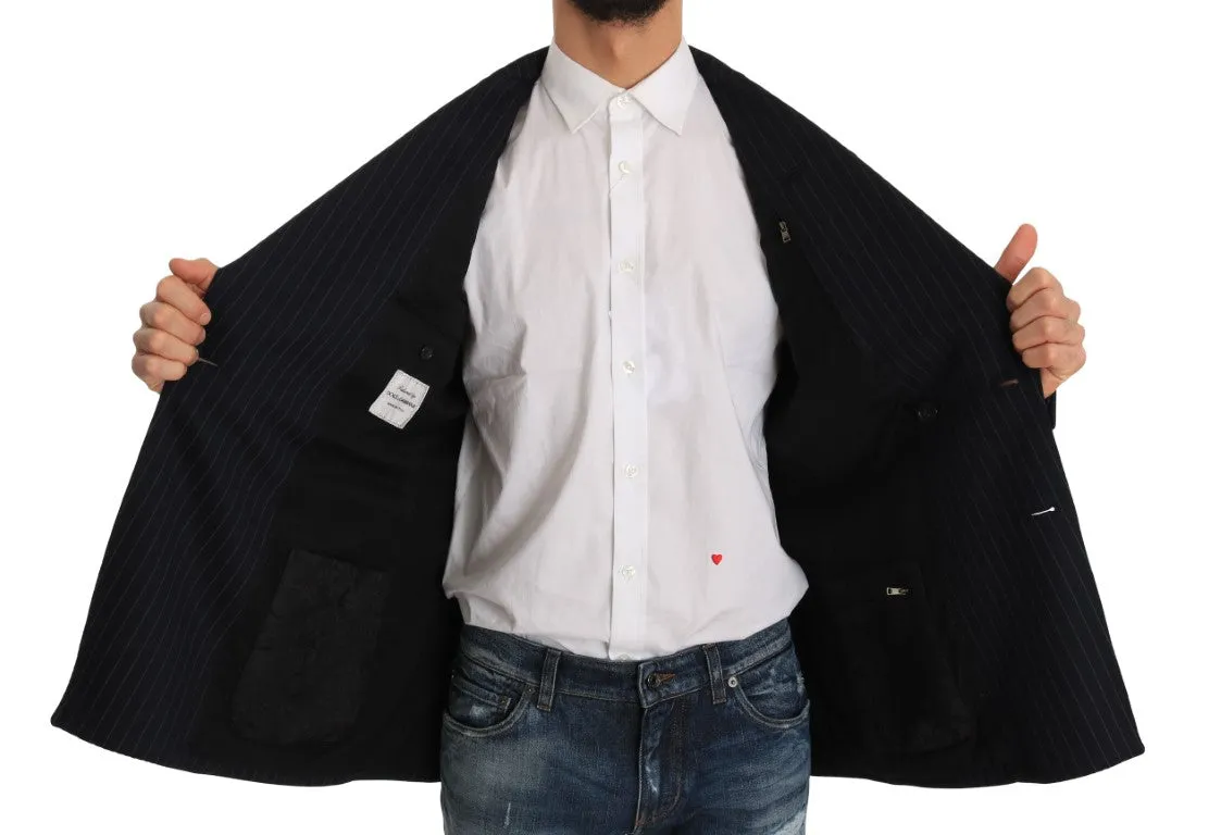 Blue Striped Royal Crown Blazer Jacket