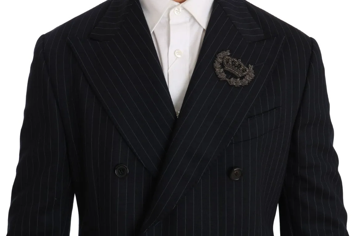 Blue Striped Royal Crown Blazer Jacket