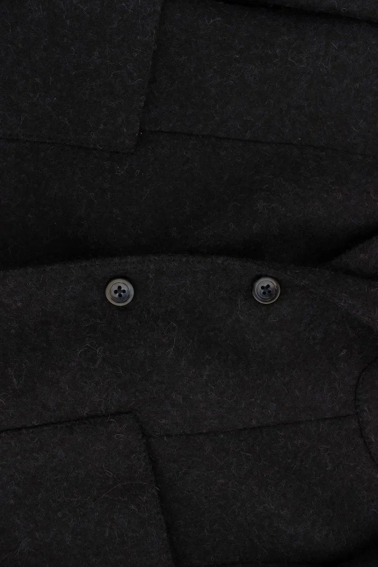 Blue two button alpaga blazer