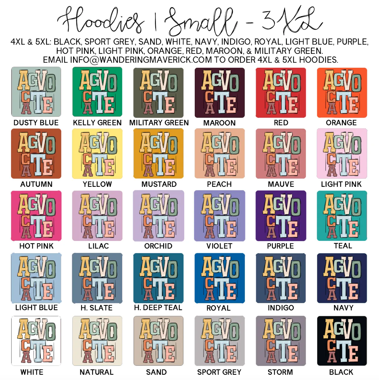 Boho Colors Agvocate Hoodie (S-3XL) Unisex - Multiple Colors!
