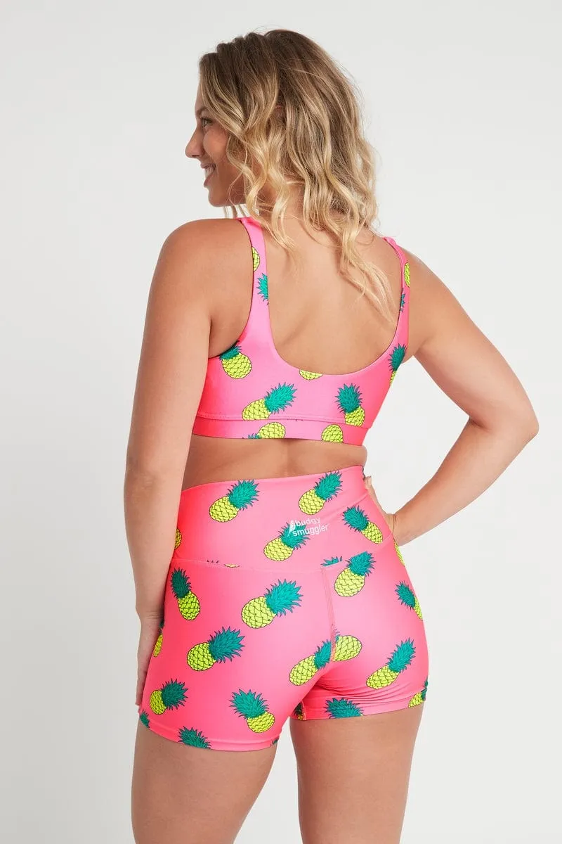 Booty Shorts in Pink Pineapple