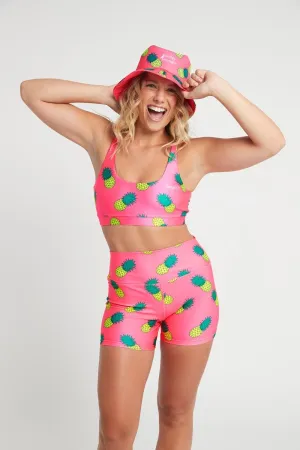 Booty Shorts in Pink Pineapple