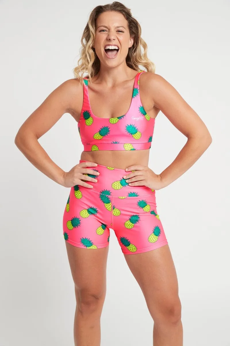 Booty Shorts in Pink Pineapple