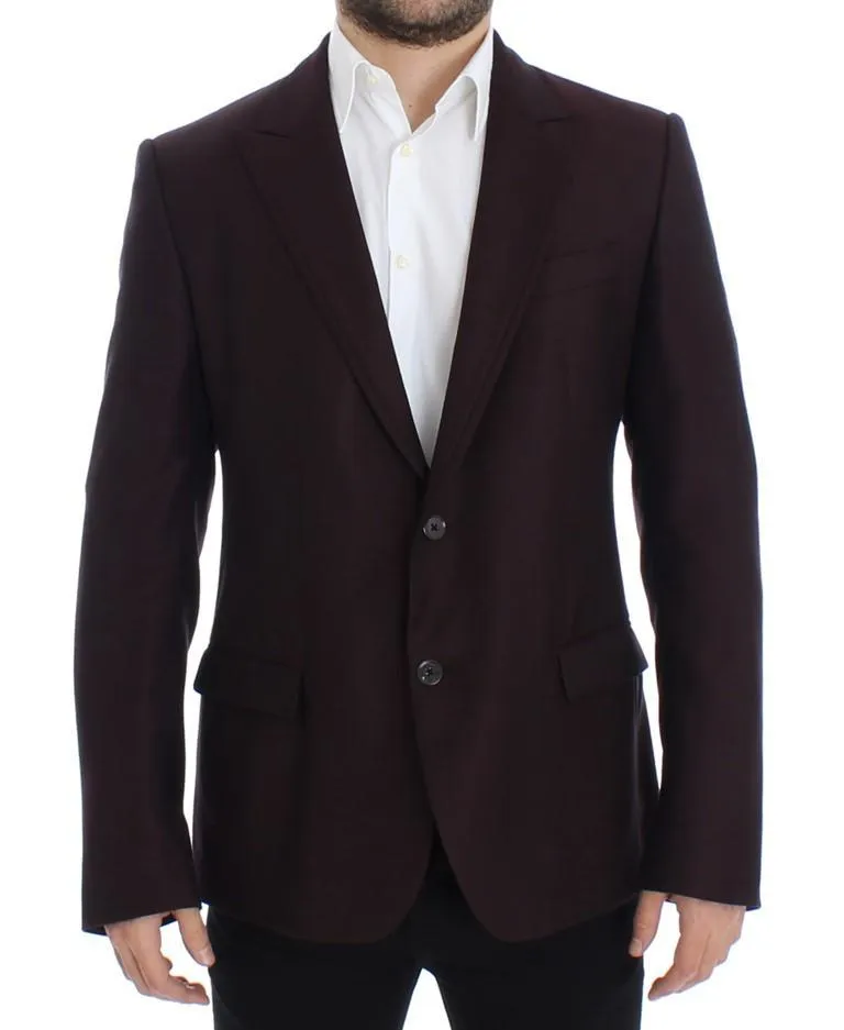 Bordeaux wool slim fit blazer