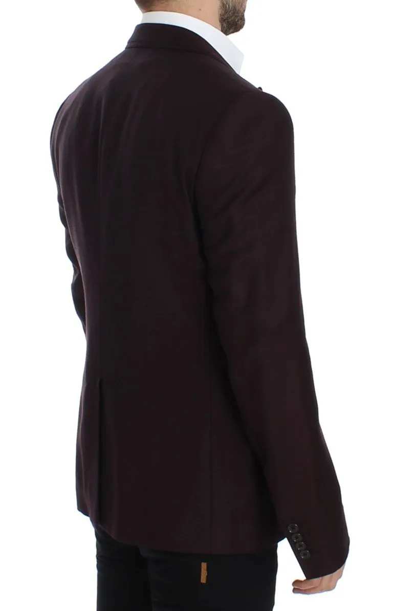 Bordeaux wool slim fit blazer