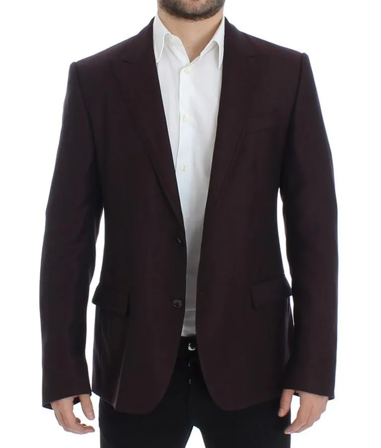 Bordeaux wool slim fit blazer