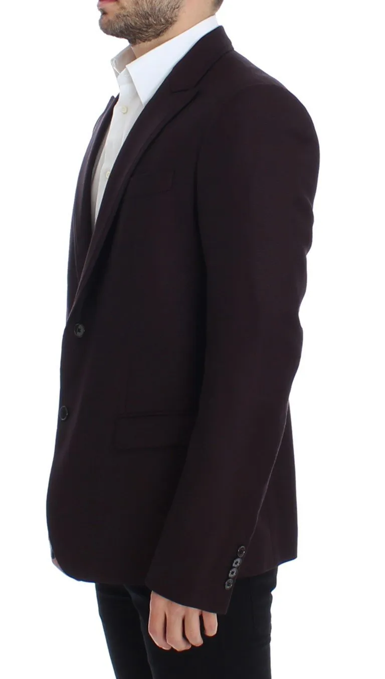 Bordeaux wool slim fit blazer