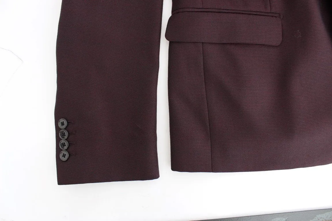 Bordeaux wool slim fit blazer
