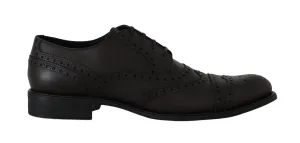 Brown Leather Wingtip Derby Formal Shoes