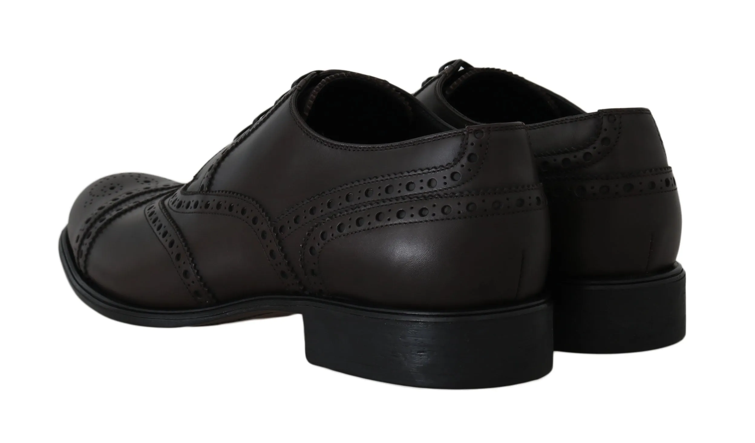 Brown Leather Wingtip Derby Formal Shoes