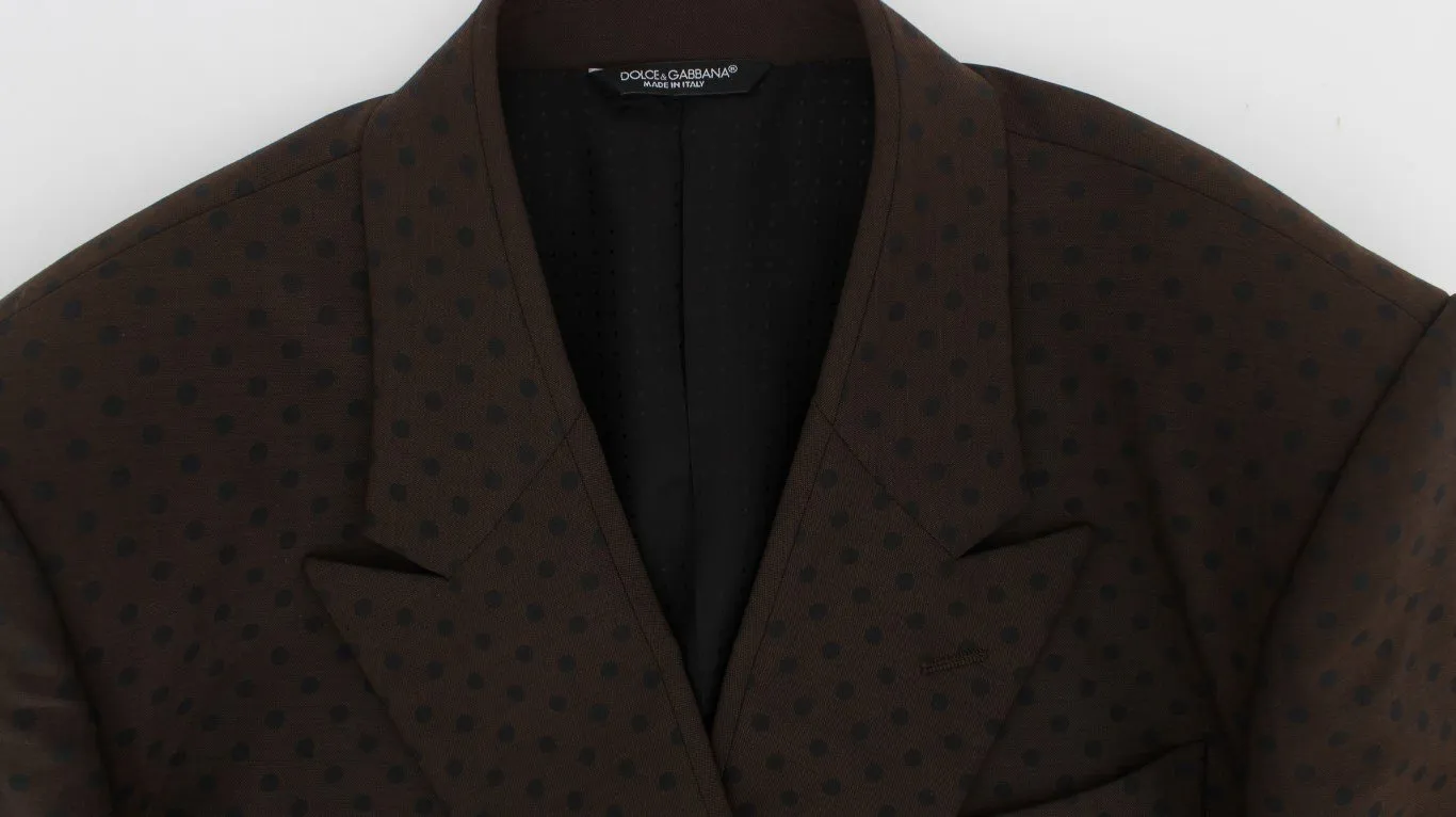 Brown Slim Fit Wool Stretch Blazer