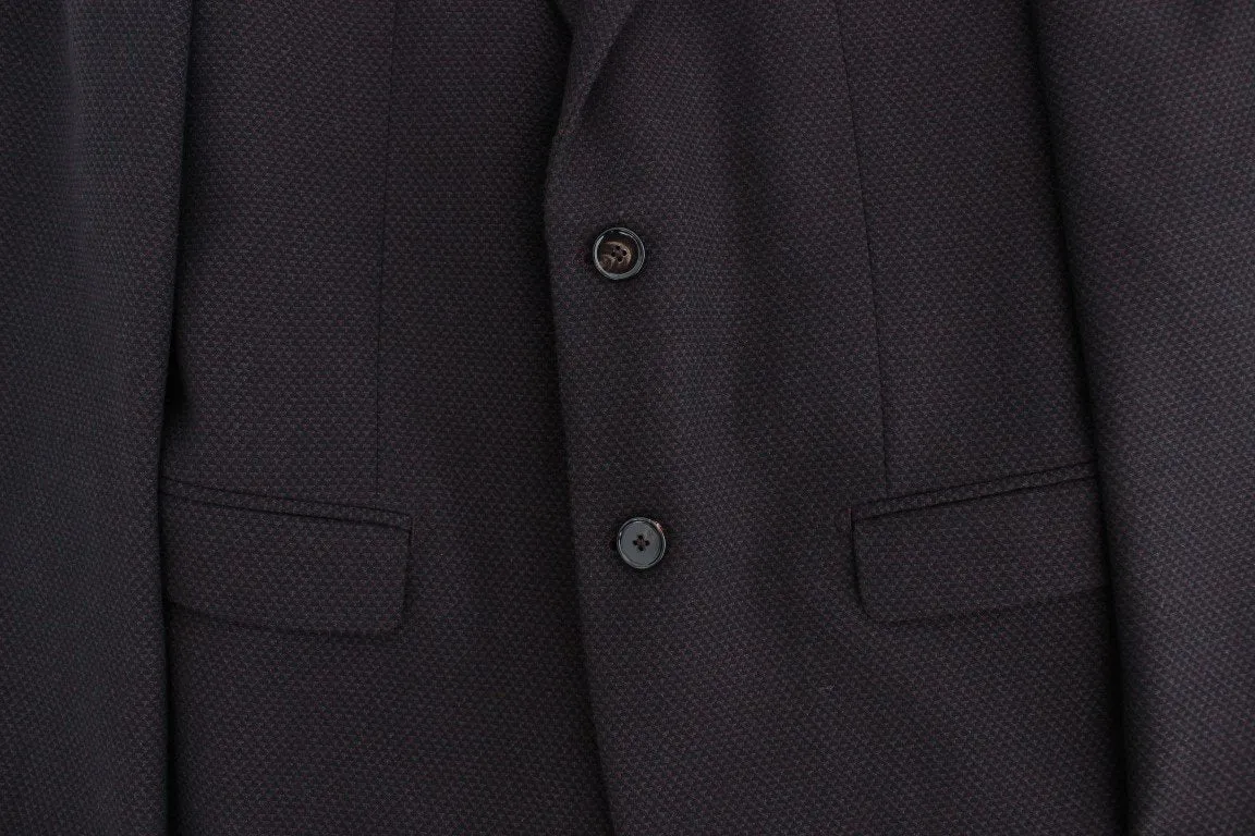 Brown wool slim fit blazer