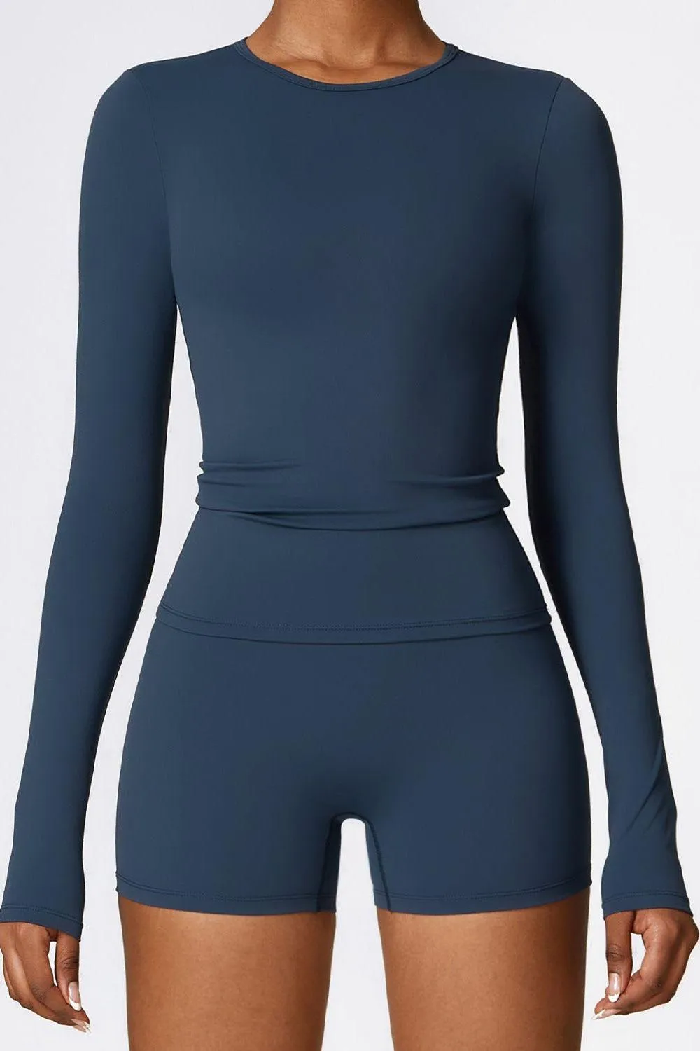 Brushed long-sleeved yoga suit
