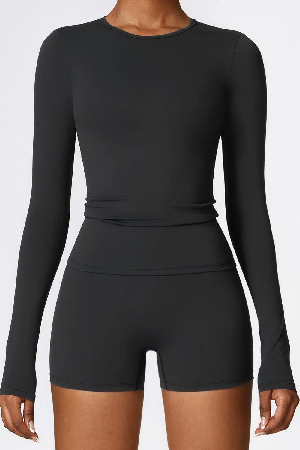 Brushed long-sleeved yoga suit