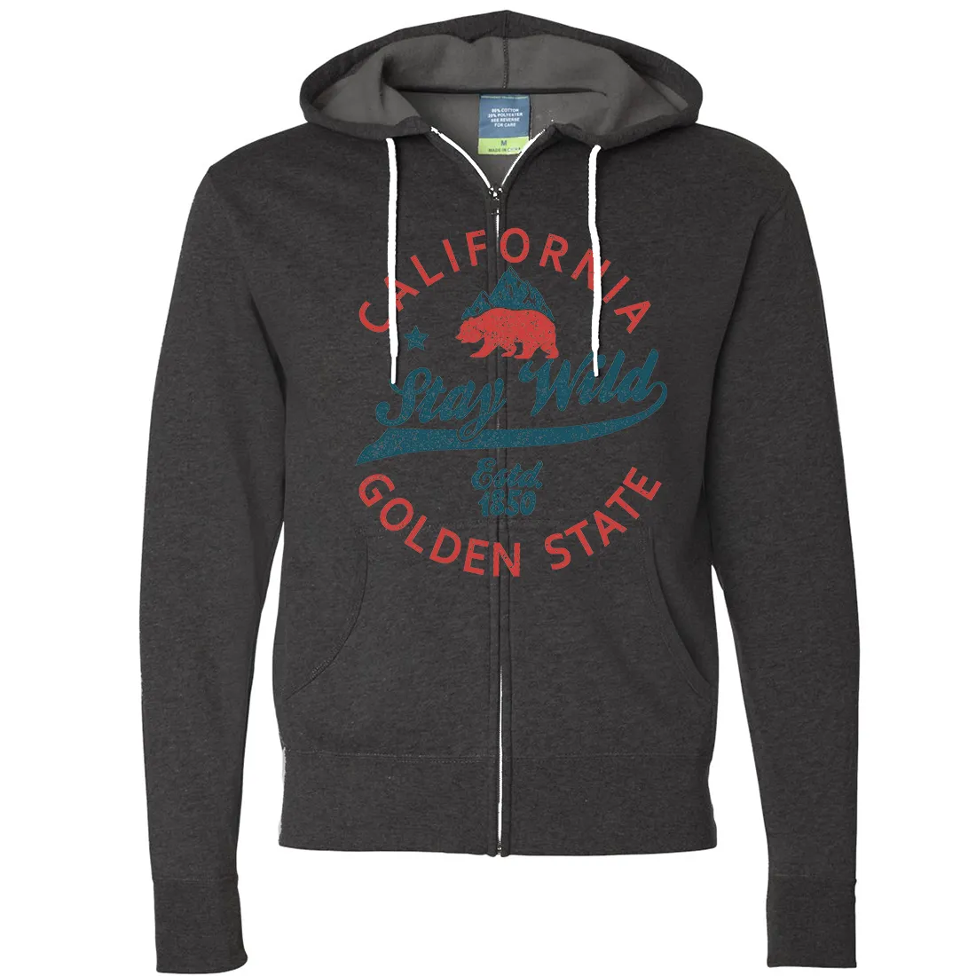 California Stay Wild Zip-Up Hoodie
