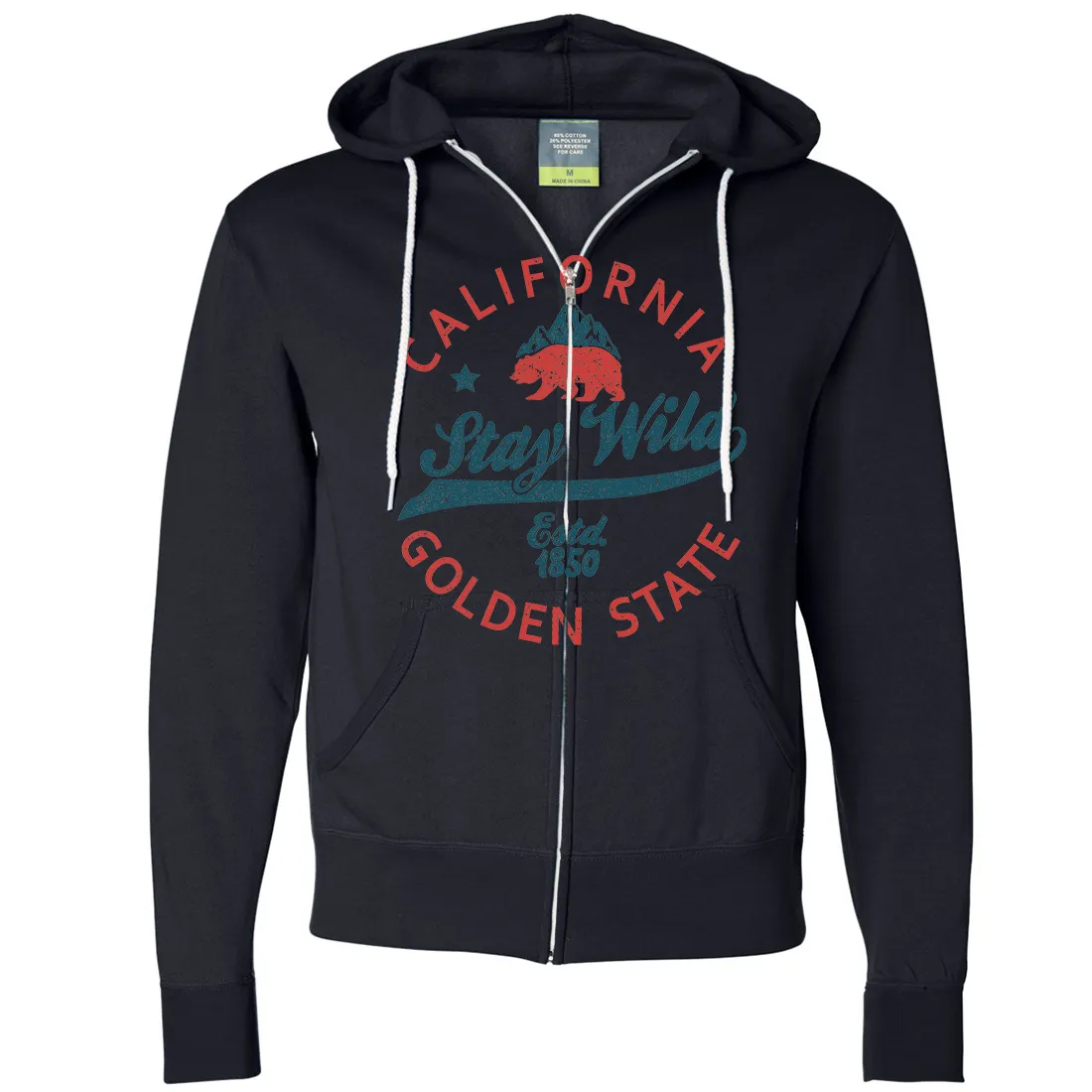 California Stay Wild Zip-Up Hoodie