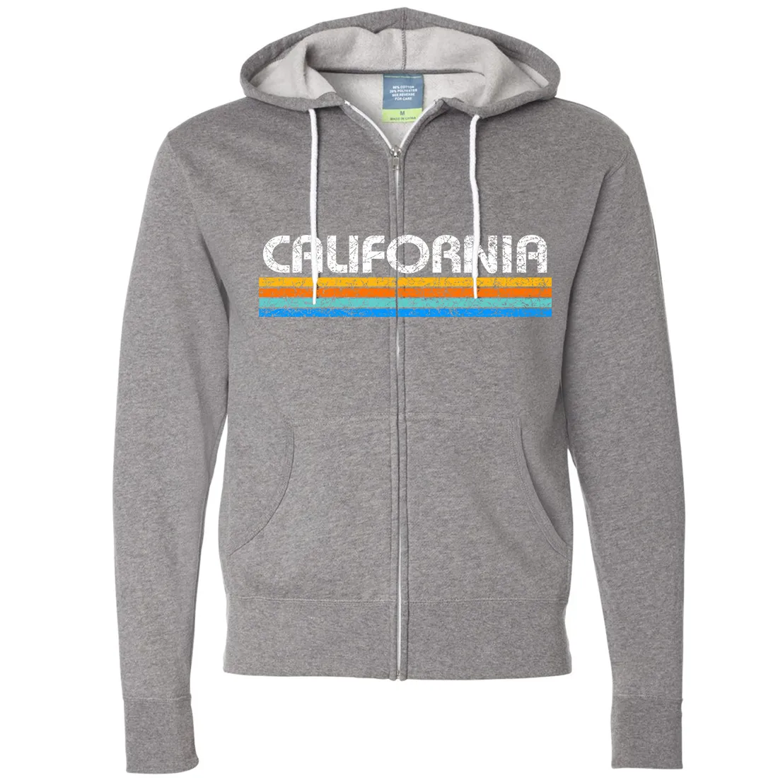 California Vintage Stripe Zip-Up Hoodie