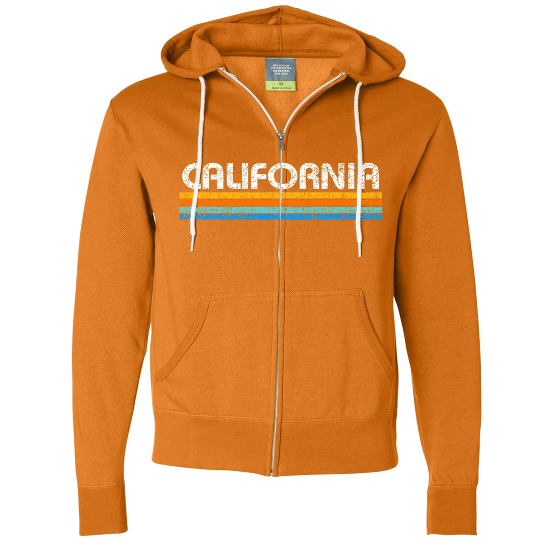 California Vintage Stripe Zip-Up Hoodie