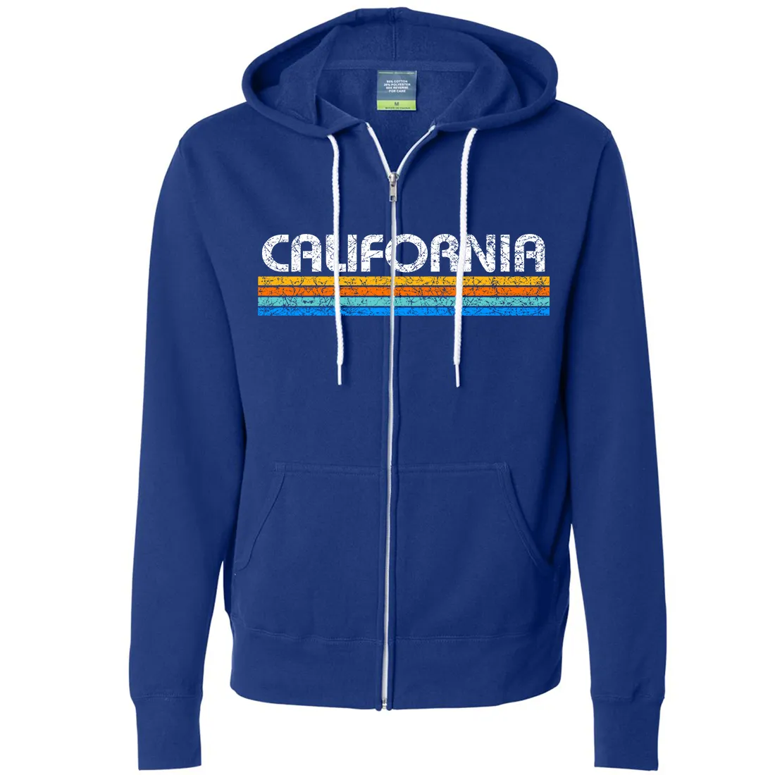 California Vintage Stripe Zip-Up Hoodie