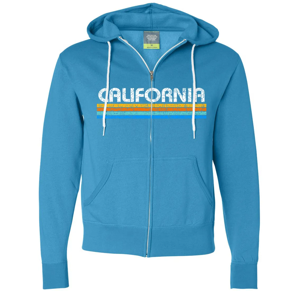 California Vintage Stripe Zip-Up Hoodie