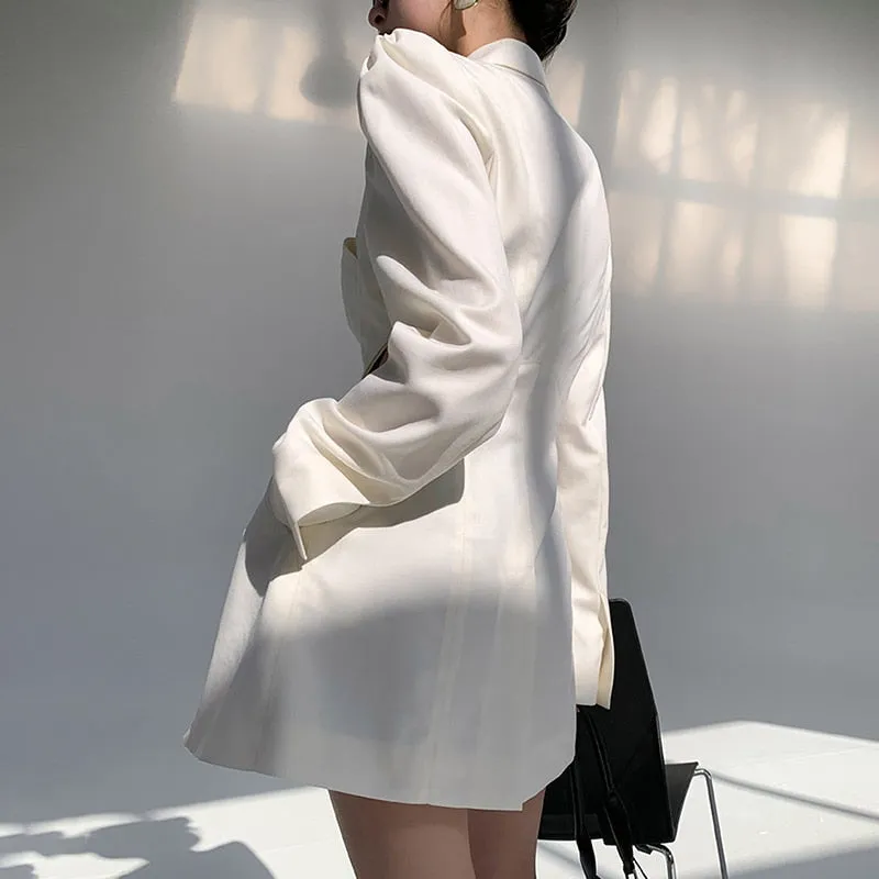 Casual Blazer For Women Notched Long Sleeve Hollow Out