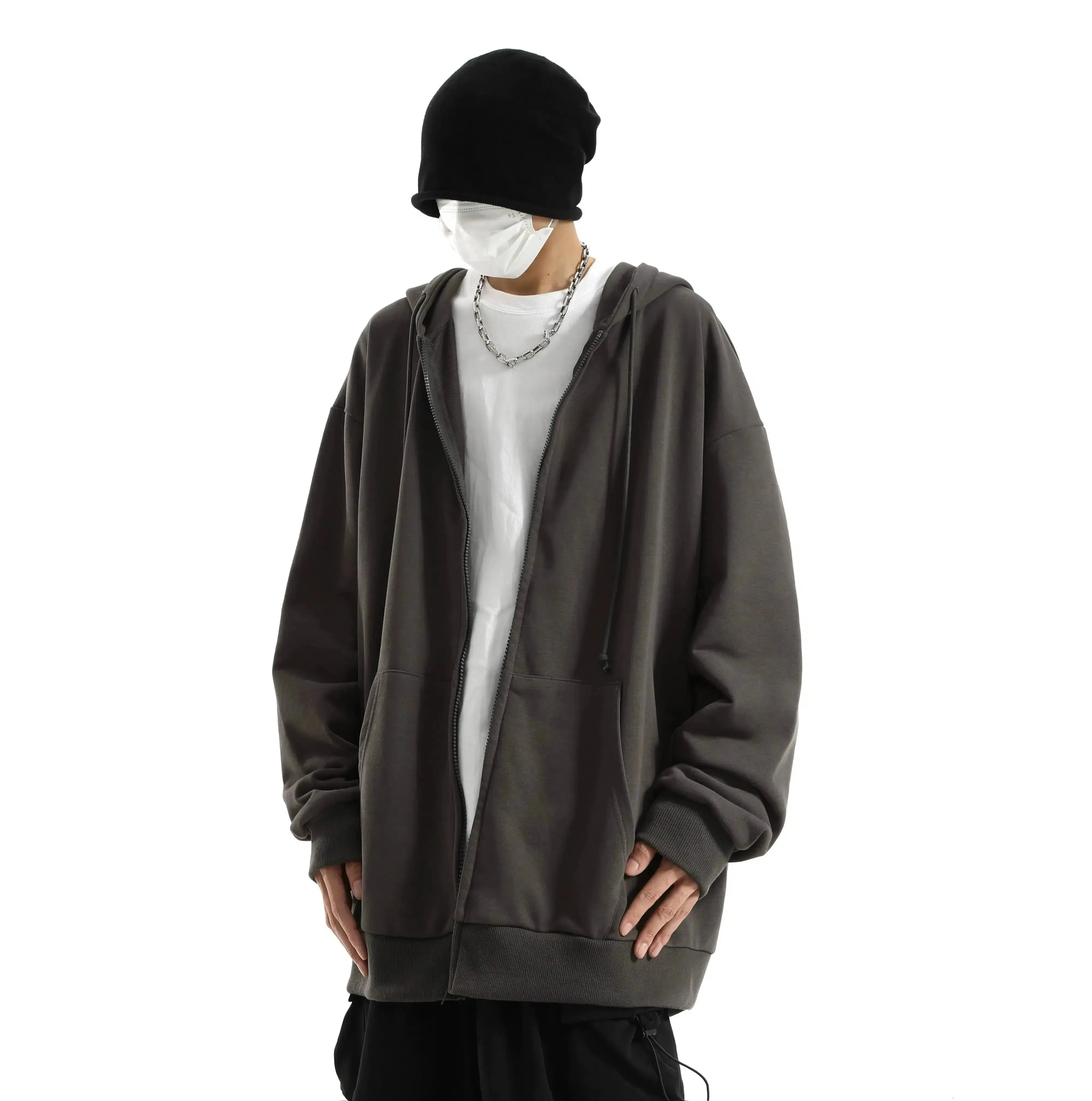 Casual Hooded Zip-Up Jacket