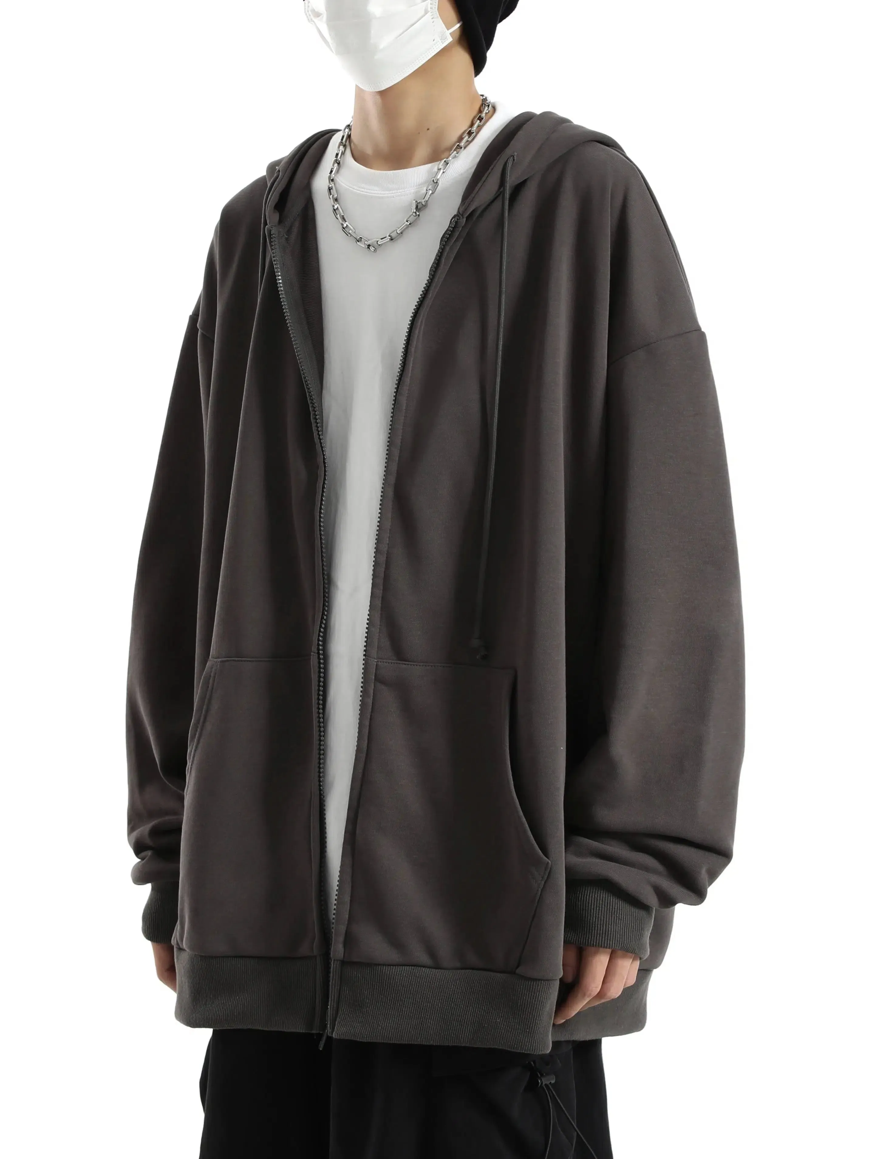 Casual Hooded Zip-Up Jacket