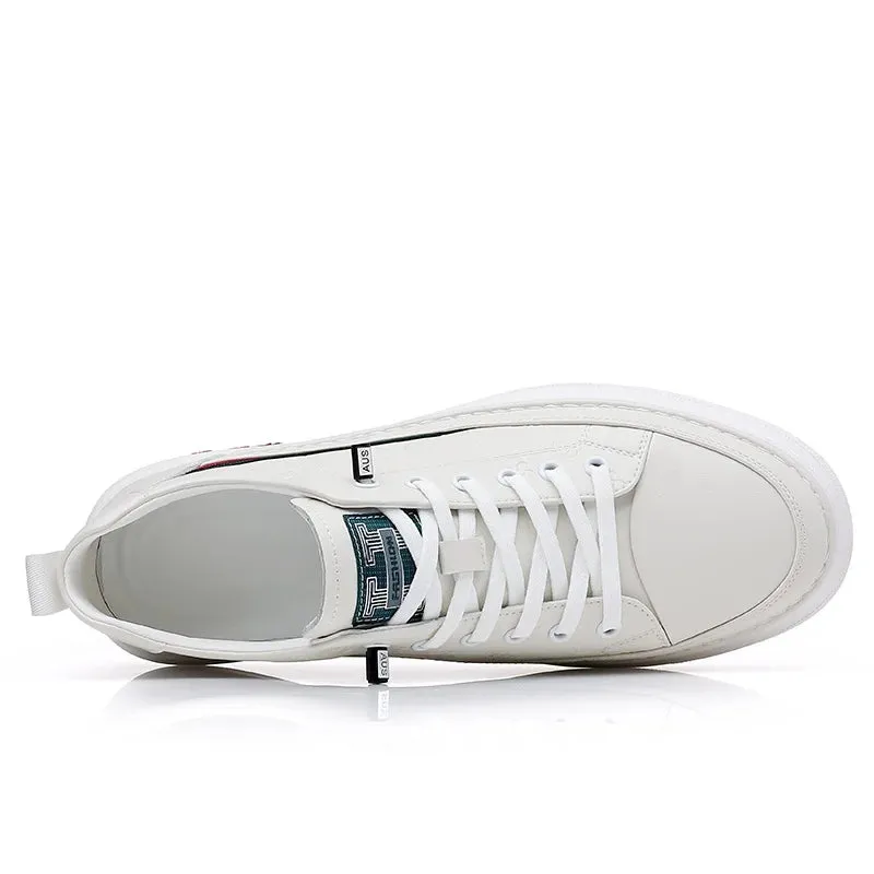 Chaussures de luxe surélevées de 5cm 2024 / 2024 Spring Men's Elevator Shoes Men Loafers White Soft Leather Moccasins Height Increased 5cm Taller Shoes Man Sneakers