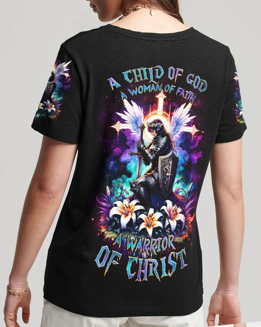Christianartbag 3D T-Shirt For Women, A Warrior Of Christ Women's All Over Print Shirt, Christian Shirt, Faithful Fashion, 3D Printed Shirts for Christian Women, CABDS02221223