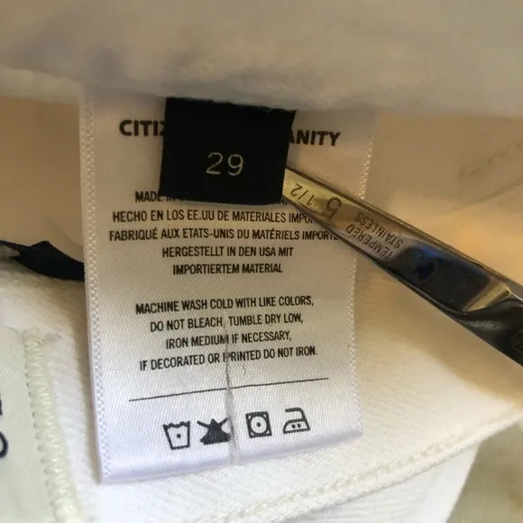 Citizens of Humanity Daphne Crop Jeans in Lucent White size 29