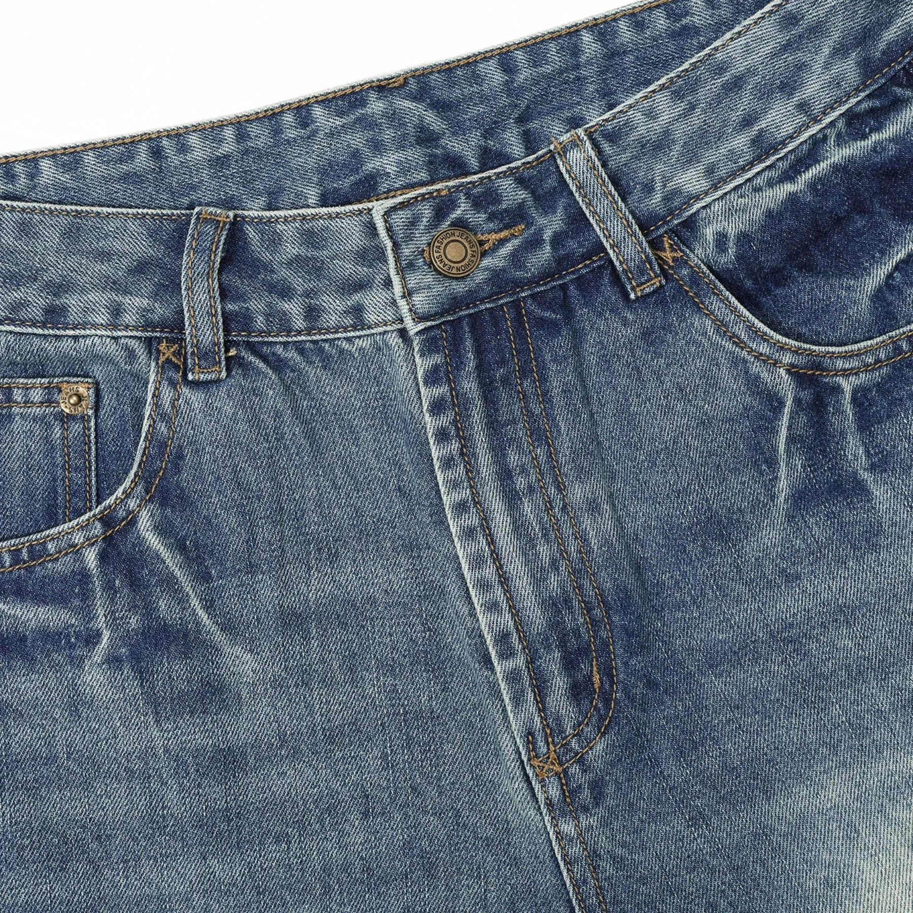 Cleanfit Baggy Washed Faded Jeans