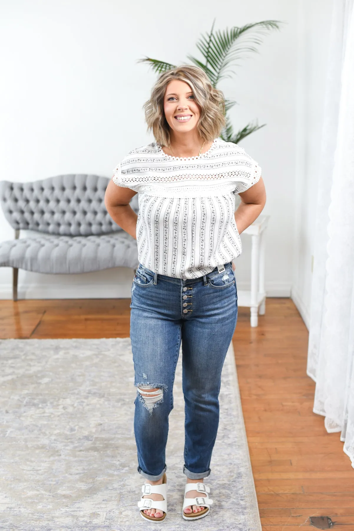 Colette Mid Rise Boyfriend Judy Blue Jeans